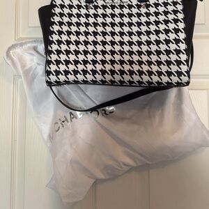 Michael Kors Selma Black & White Houndstooth Satchel Bag w/Wallet + Dust Bag